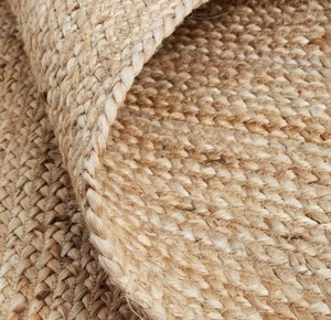 Tapis en jute naturel tissé à la main, tapis tressé écologique à tissage épais pour salon et décoration intérieure - Product Image 1