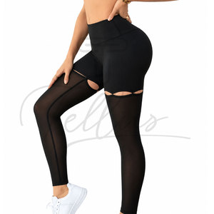 Custom Private Label Plus Size Solid Spandex/Nylon Shapewear <b>Leggings</b> Built in Butt Lifter High Waisted <b>Slimming</b> Body Girdle - Product Image 2