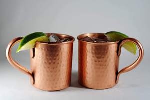 Tasses à Moscow Mule en cuivre écologiques, faites à la main, forme cylindrique, grande capacité, portables, pour usage au bureau, Bold Blossom - Product Image 4