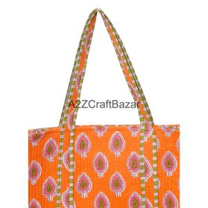 Eco-Friendly Women's Striped Cotton Quilted <b>Large</b> <b>Beach</b> Tote <b>Bag</b> Bohemian Shoulder <b>Bag</b> Multi Colour Everyday Shopping - Product Image 5