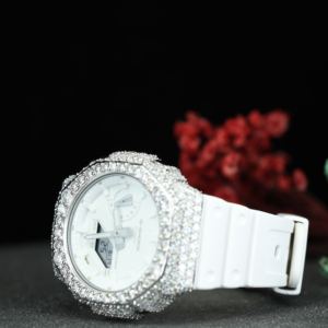 Montre Hip Hop VVS Moissanite Iced Out, Montre Diamantée Bust Down, Argent 925, Quartz de Luxe, Bracelet Blanc, Vente en Gros - Product Image 4