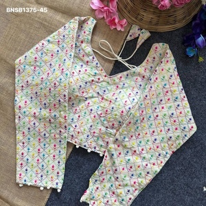 Colección de blusas de alta calidad con trabajo de hilo y lentejuelas, manga larga, espalda acolchada y cierre de gancho, proveedor de Surat para la moda femenina. - Product Image 1