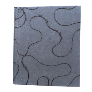 Carnet de notes/journal/agenda à couverture rigide brodée noire en papier recyclé fait main de haute qualité, option cadeau, logo personnalisé - Product Image 1