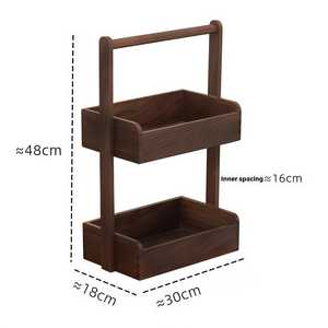 Boîte de rangement cosmétique en bois à bas prix pour le maquillage, les soins de la peau, les pinceaux et les petits accessoires de beauté avec une finition décorative rustique - Product Image 2