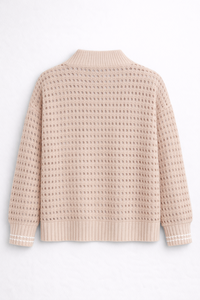 Cárdigan de punto abierto para mujer con botones frontales, mezcla de algodón suave, suéter ligero texturizado, prenda exterior informal para capas. - Product Image 2