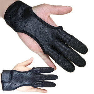 Gants de tir en cuir demi-doigts unisexes avec fermeture auto-agrippante, légers, pour le tir à l'arc, la chasse en extérieur et la pratique sur cible - Product Image 6