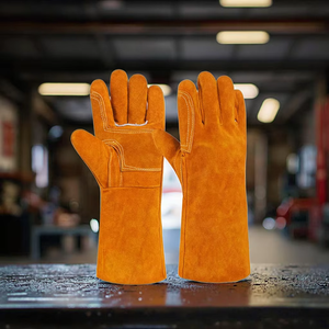 Gants de travail de sécurité en cuir de vachette et de chèvre à manches longues, isolants, flexibles et haute résistance pour la soudure fine - Product Image 4