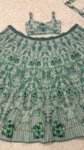 Indian Traditional Designer Georgette Lehenga Choli with <b>Sequins</b> Dori and Thread Work for Wedding Wear for Women Fancy Fit - Product Image 4