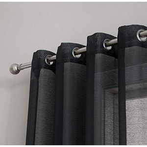 Set di 2 Pannelli per Tende Nere con Occhielli, 54 L x 84 L Pollici, Semi-Trasparenti in Voile, Filtranti la Luce, per Camera da Letto e Soggiorno - Product Image 4