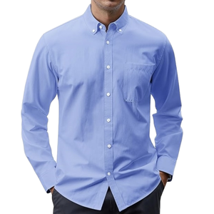 Chemise d'affaires en rayonne et coton pour homme, col montant, respirante, design vierge, personnalisable avec logo, impression OEM, vente en gros - Product Image 3