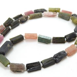 Perle tube en cristal naturel multi-tourmaline 16 pouces 5X3To14X5MM Strand Loose Raw Stone For Jewelry Making - Product Image 1