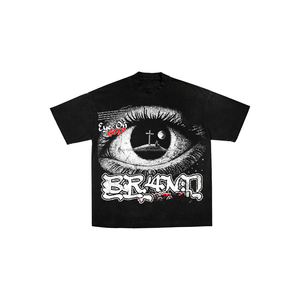 Camisetas Cortas Personalizadas de Lujo Vintage con Pedrería, de Alta Calidad, con Lavado Ácido y Estilo Desgastado, para Hombre - Product Image 6