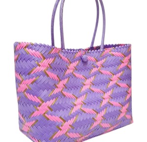 Sac à main en plastique tressé lavande tendance et sac fait main élégant pour femme, idéal pour la plage et les voyages (vente en gros) - Product Image 3