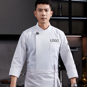 เสื้อเชฟแขนยาวสำหรับผู้ชาย ระบายอากาศได้ดี เหมาะสำหรับโรงแรม ร้านอาหาร พนักงานครัว พนักงานเสิร์ฟ ผ้าถักยืดหยุ่น พิมพ์ลายดิจิตอล โพลีเอสเตอร์ - Product Image 5