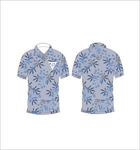 Mens Blue <b>Rose</b> Floral Print Polo Shirt Summer Short Sleeve Casual Collared Button <b>Top</b> Breathable Lightweight Tee - Product Image 6