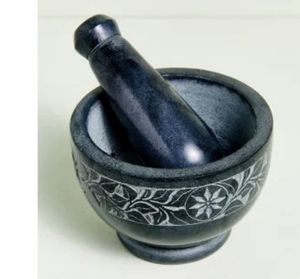 Heavy Marble Mortar And Pestle For Crushing <b>Garlic</b> Ginger Spices And Mixing <b>Fresh</b> Kitchen Ingredients - Product Image 4