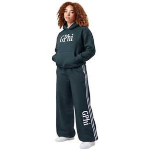 Conjunto Deportivo de 2 Piezas para Mujer, Personalizado, de Forro Polar Sólido con Contraste, Pantalones Deportivos, Alta Calidad, Venta al Por Mayor - Product Image 6
