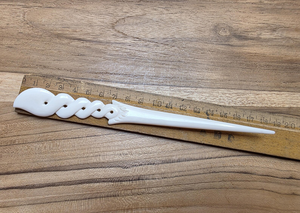 Épingle à cheveux en os de buffle |   Bâtonnet à cheveux sculpté durable pour chignon et coiffure relevée - Product Image 3