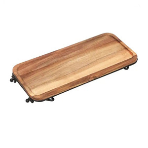3 Tier Wooden Display <b>Risers</b> Cake Stand With Foldable Metal Wire Legs For Buffet <b>Table</b> Food <b>Riser</b> And Dessert Counter Organizer - Product Image 3