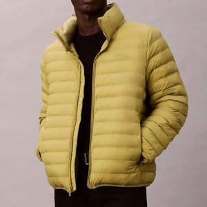 Veste matelassée pour homme en nylon cèdre avec logo personnalisé, col montant, rembourrage en duvet, imperméable, légère, parka, veste à bulles pour homme - Product Image 1