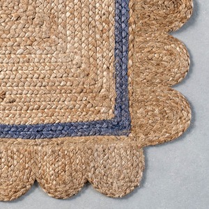 Alfombra de Yute Natural Trenzado, Estilo Rústico, Rectangular, con Borde Festoneado y Base Antideslizante para Pasillo - Product Image 2