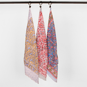 Foulard multifonctionnel Craftjaipur en coton imprimé au bloc, carré, pour la tête, le cou, accessoires capillaires, bandana bohème - Product Image 5