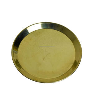 Ensemble Pooja Thali en laiton uni de 8 pouces avec diyas, bols Kumkum, support Agarbatti et accessoires - Product Image 5