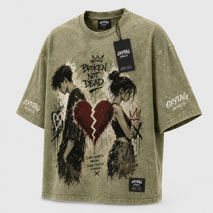 Camiseta Oversize de Algodón con Hombros Caídos, Estilo Boxy, Lavado Ácido y a la Piedra, Impresión Serigrafiada y DTG Personalizada al por Mayor - Product Image 1