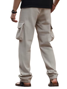 กางเกงลำลองผู้ชายอเนกประสงค์ หลายกระเป๋า ระบายอากาศได้ดี ผ้าโพลีเอสเตอร์ 100% ทรงขากว้าง เอวผูกเชือก ลายพิมพ์-สำหรับทุกคน - Product Image 4