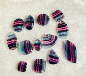 Cabochon de pierres précieuses en vrac, multi-fluorite naturelle, forme mixte polie, cabochon en cristal de toutes tailles pour la fabrication de pendentifs et de bijoux - Product Image 5