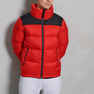 Wholesale Men's Puffer <b>Jacket</b>-<b>Canvas</b> Fabric Stand Collar Front Logo Polyester Filled Breathable & Windproof Outerwear - Product Image 3
