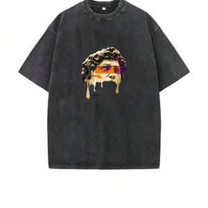 Camiseta de Manga Corta para Hombre, Estilo Vintage, Lavada con Ácido, Transpirable, 100% Algodón Suave, Hecha en Pakistán, Ropa Deportiva de Moda - Product Image 3