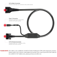 Adaptador LAUNCH DOIP, Kit Estándar, Cable Adaptador de 16 Pines, Compatible con Protocolos DoIP, Funciona con el Escáner LAUNCH Serie CRP