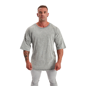 T-shirt Homme 2026 Délavé à l'Acide Séchage Rapide 100% Coton et Polyester Uni Respirant Personnalisable Prix Abordable Vente en Gros - Product Image 1