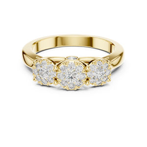 Bague de mariage en or jaune 14 carats avec diamant rond cultivé en laboratoire pour femmes |   Nouveau diamant cultivé - Product Image 1