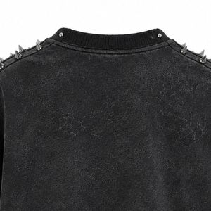 เสื้อยืดโอเวอร์ไซส์พิมพ์ลายกรดสำหรับผู้ชาย สไตล์สตรีทแวร์ ผ้าฝ้ายพรีเมียม รับผลิตแบบ OEM ODM ขายส่ง - Product Image 4