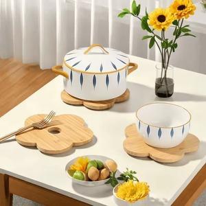 Posavasos de Bambú con Forma de Flor, Acabado Natural, Diseño de Lujo, Ecológico, Duradero - Product Image 4