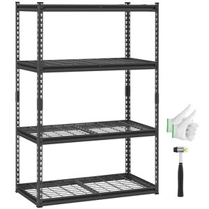 Scaffalatura Industriale in Metallo a 4 Ripiani, Capacità 1134 kg, 51 cm Profondità x 102 cm Larghezza x 152 cm Altezza, Regolabile per Garage - Product Image 1