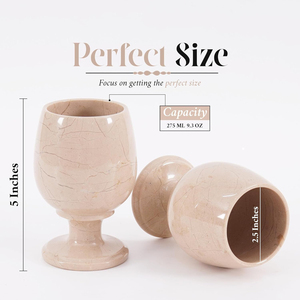 Copas de Vino de Mármol Ónix Natural, Losa Grande de Piedra, Calidad Artesanal, Lujo Elegante, Ecológicas, para Uso en Cocina, Logotipo Personalizado - Product Image 2