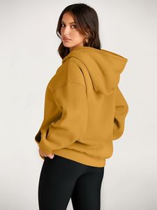 Sudadera con Capucha Urbana Personalizada para Mujer, Sudadera Holgada de Felpa Gruesa, Ropa Casual con Logotipo Personalizado - Product Image 2