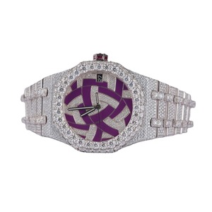 New Trending Stainless Steel Hip Hop <b>Watch</b> Quartz Movement Luxury Vintage Moissanite <b>Diamond</b> for Men's Daily Wear - Product Image 1