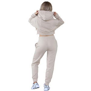 Conjuntos Deportivos de 2 Piezas para Mujer, Sudadera Corta con Cierre, Pantalones Deportivos Cómodos, Traje Deportivo Informal, Ropa Casual OEM - Product Image 2