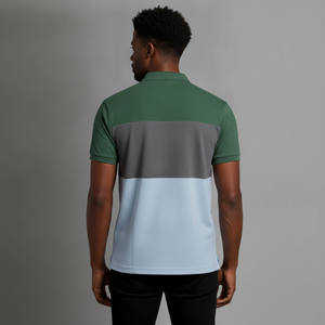Custom Logo Men's Color Blocked for <b>Shirt</b> Turn Collar Short Sleeve Regular Fit <b>Flame</b> Logo Front Casual Breathable Knitted - Product Image 5