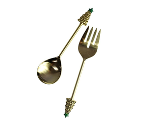 Ensemble de saladiers en laiton, poignées décorées d'animaux et d'insectes, finition polie miroir, dernières nouveautés, pour la vente en gros - Product Image 2