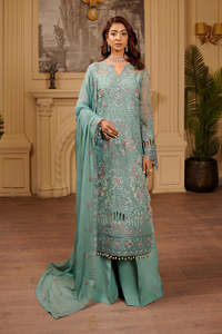 Robes de soirée brodées de luxe pour femmes, tenue de fête pakistanaise, ensemble 3 pièces, taille et couleur personnalisées, robe de mariage traditionnelle - Product Image 2