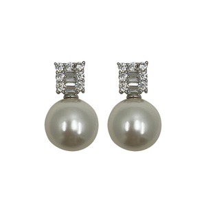 Pendientes Colgantes Clásicos de Perlas de Agua Dulce Cuadradas de 9-11 mm con Diamantes, Plata de Ley S925 con Luz Intensa, Diseño Retro de Alta Gama - Product Image 5