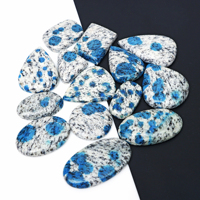 Cabochon de jaspe K2 naturel, pierre précieuse en vrac, blanc et bleu, 20-35 mm, effet de changement de couleur, pour bagues, pendentifs, bijoux en argent sterling 925