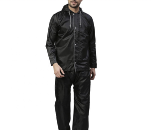Men Winter Thermal Waterproof Reversible Front Rain Suit 2 Piece Set Lightweight <b>Packable</b> Raincoat Hood Casual Street Style - Product Image 1