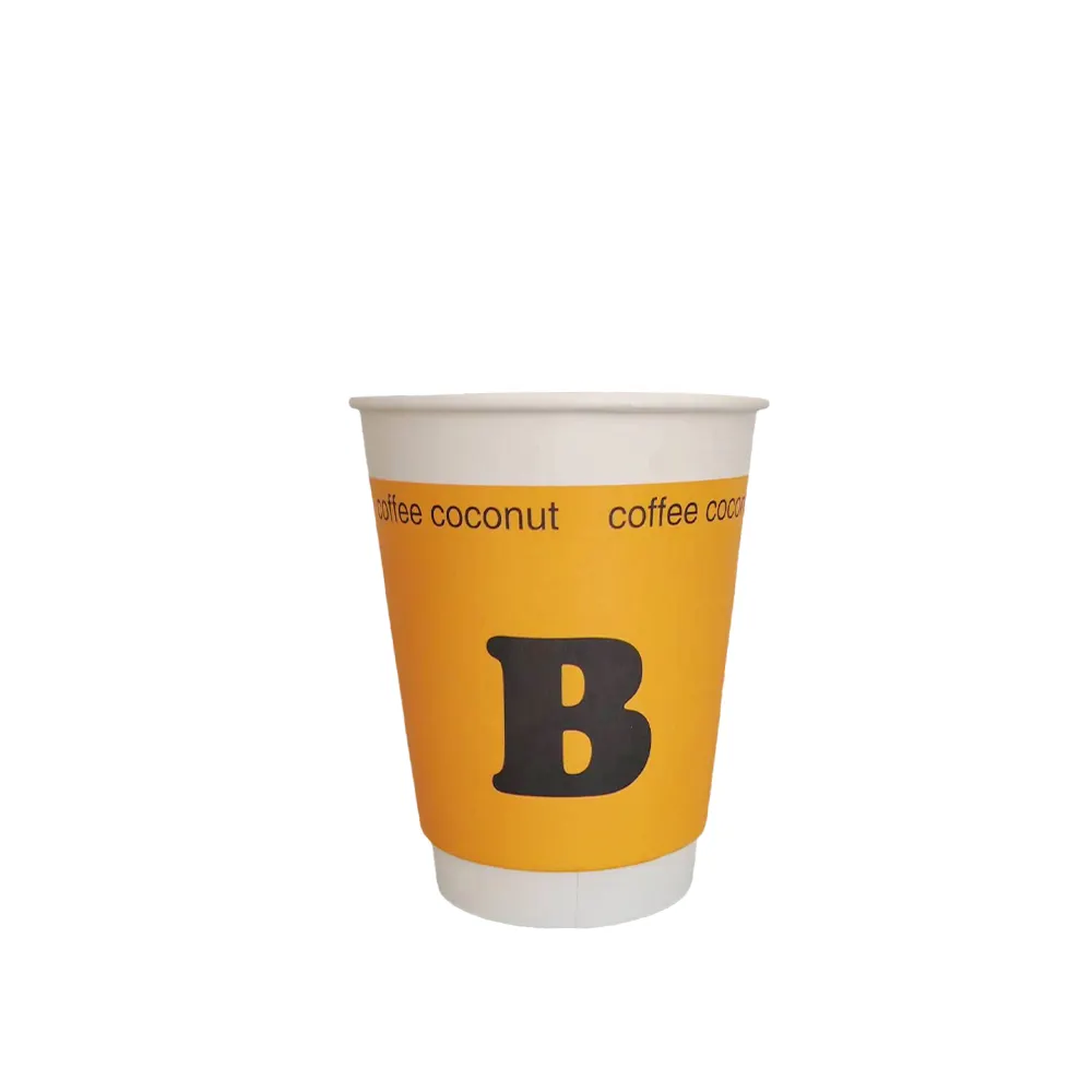 disposable recycle 8oz 12oz 16oz 22oz double wall kraft paper hot drink cupsustom printed logo