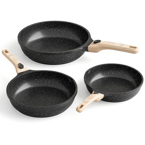 Stainless Steel Frying <b>Pan</b> With Glass Lid Round Minimalist Design For Gas <b>And</b> Induction Cooker - Product Image 6